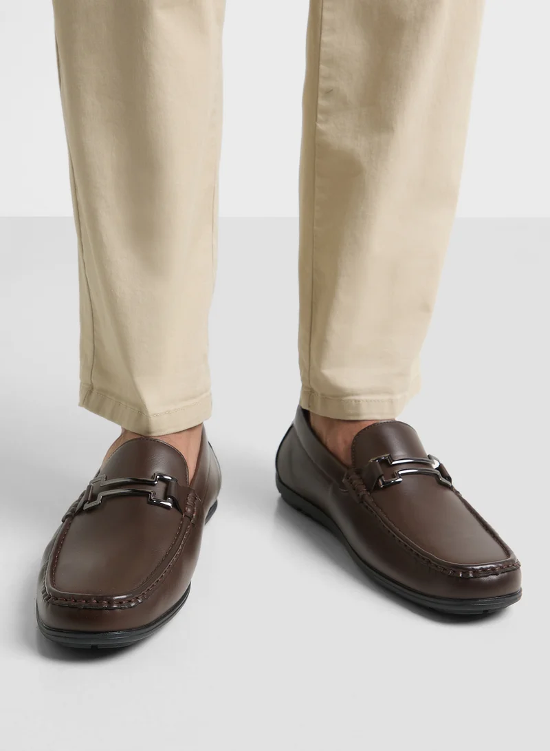 Robert Wood Trim Detail Formal Loafers