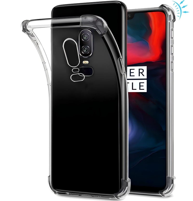 USTIYA for OnePlus 6 Case Clear 1 6 Transparent Cover Four Corners Thickened TPU Ultra Soft funda
