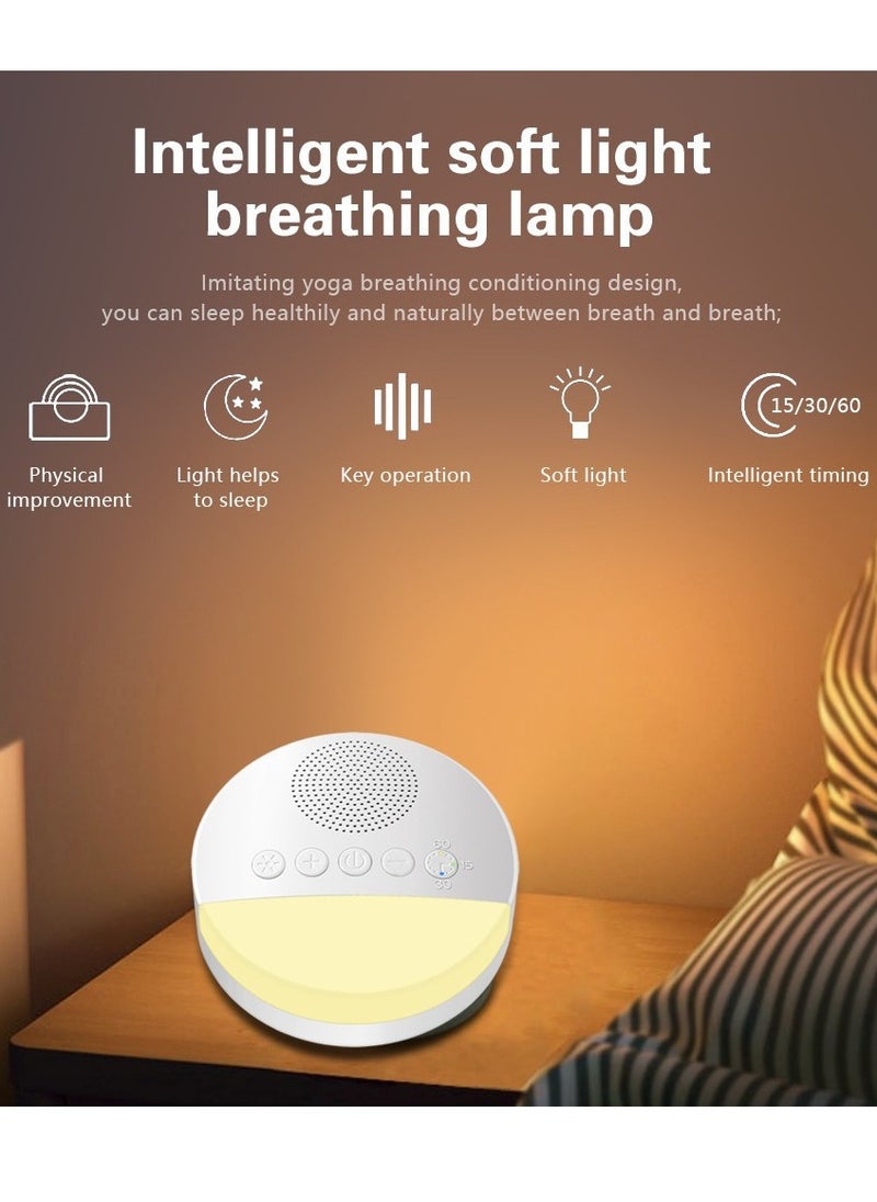 Generic - White Noise Sleep Machine Built-in 6 Soothing Sound Soft Breath Light 15/30/60 Intelligent Timing for People of All Ages - Image 1