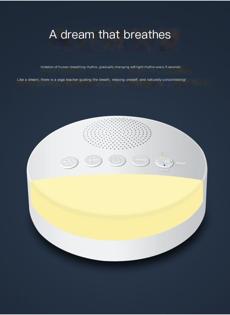 Generic - White Noise Sleep Machine Built-in 6 Soothing Sound Soft Breath Light 15/30/60 Intelligent Timing for People of All Ages - Image 1