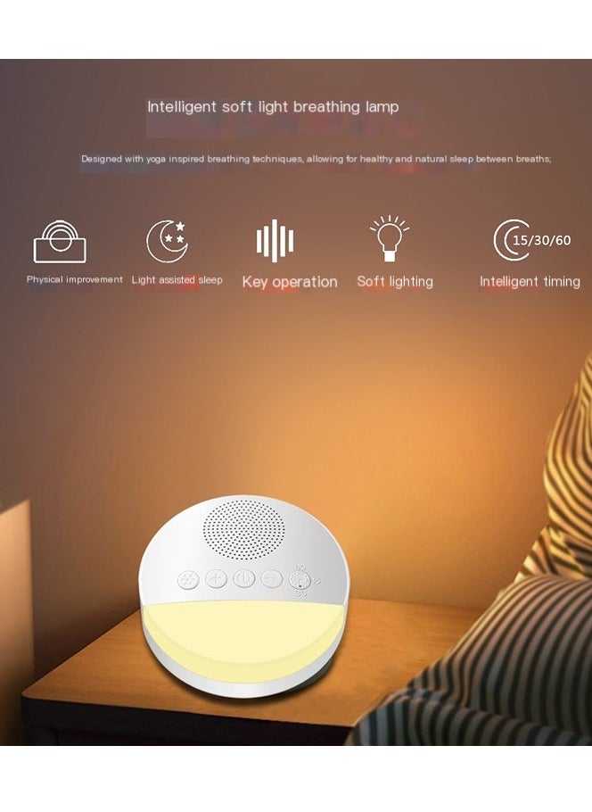 Generic - White Noise Sleep Machine Built-in 6 Soothing Sound Soft Breath Light 15/30/60 Intelligent Timing for People of All Ages - Image 1