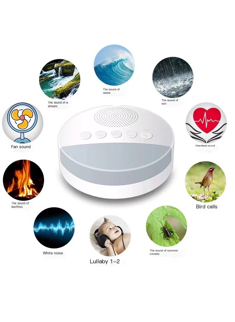 Generic - White Noise Sleep Machine Built-in 6 Soothing Sound Soft Breath Light 15/30/60 Intelligent Timing for People of All Ages - Image 1