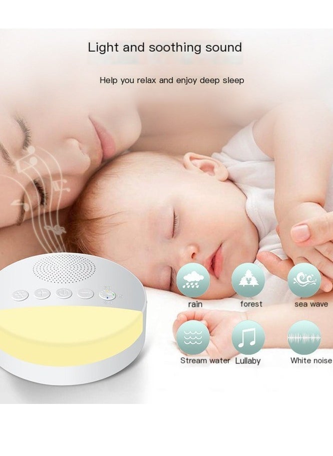 Generic - White Noise Sleep Machine Built-in 6 Soothing Sound Soft Breath Light 15/30/60 Intelligent Timing for People of All Ages - Image 1