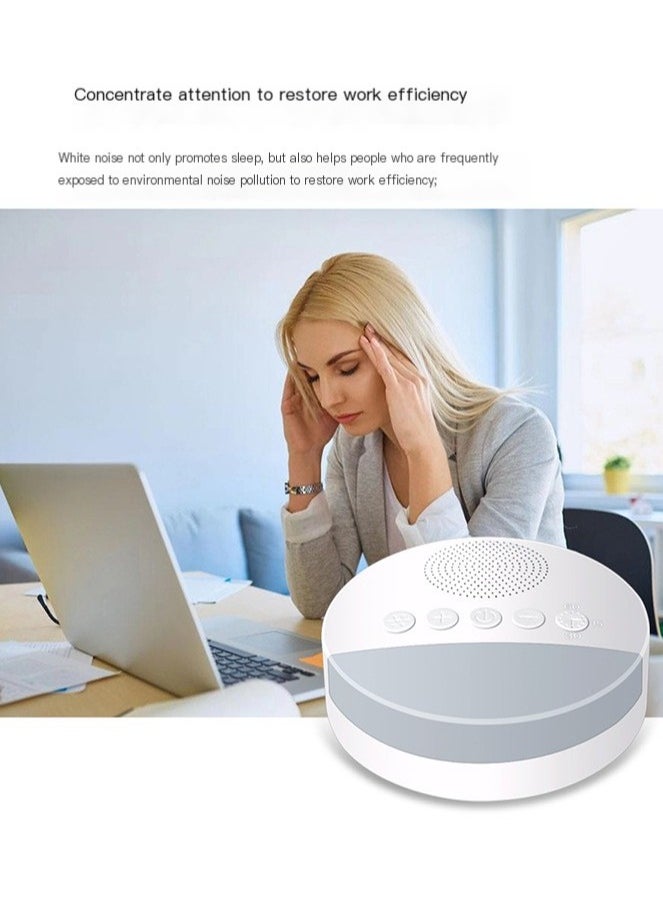 Generic - White Noise Sleep Machine Built-in 6 Soothing Sound Soft Breath Light 15/30/60 Intelligent Timing for People of All Ages - Image 1