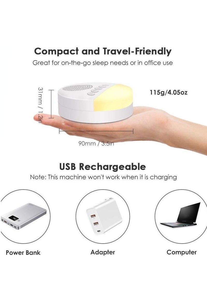 Generic - White Noise Sleep Machine Built-in 6 Soothing Sound Soft Breath Light 15/30/60 Intelligent Timing for People of All Ages - Image 1