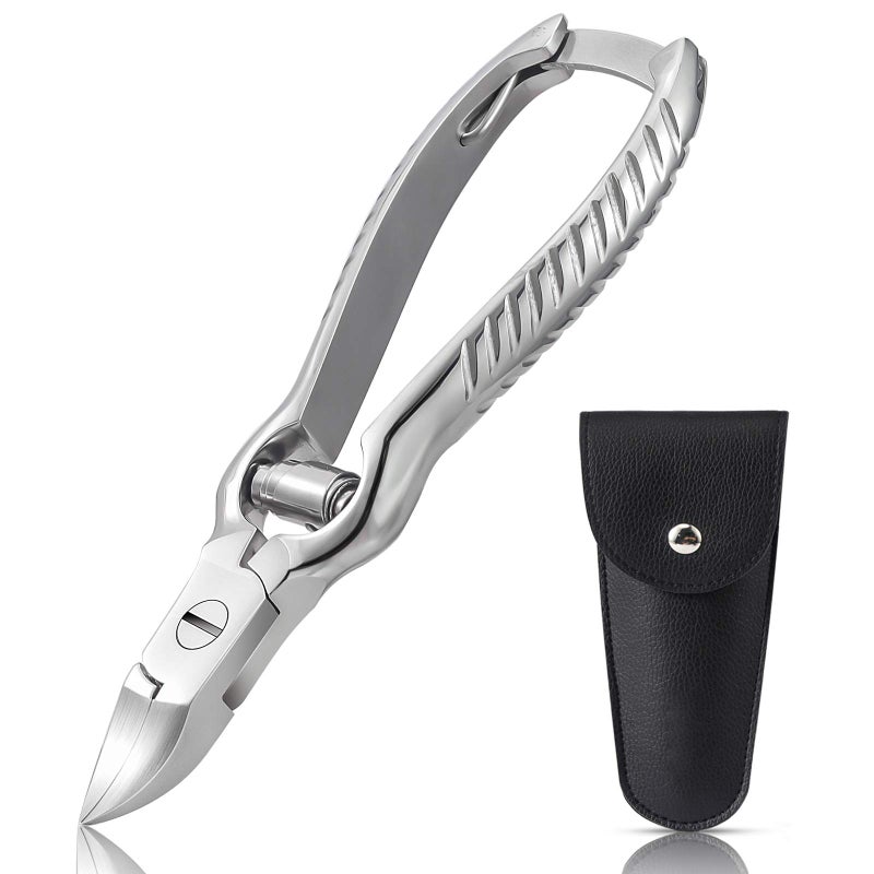 BEZOX Heavy Duty Podiatrist Toenail Clippers for Thick and Ingrown Nails Stainless Steel Toe Nail Clipper Pordiatry Ingrwon Toenail Tools Silver