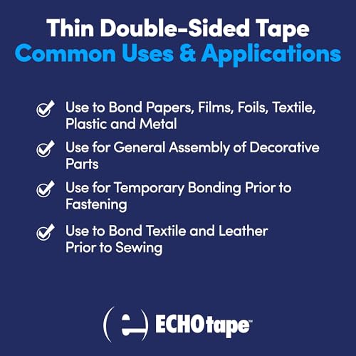 ECHOtape DC-M158A | Double-sided Tape | Double-sided Tape for Lightweight Mounting, Bonding | Thin Double-sided Tape | Clear Double-sided Tape | Indoor/Outdoor Double-sided Tape | 1.89 in x 54.6 yds - Image 4