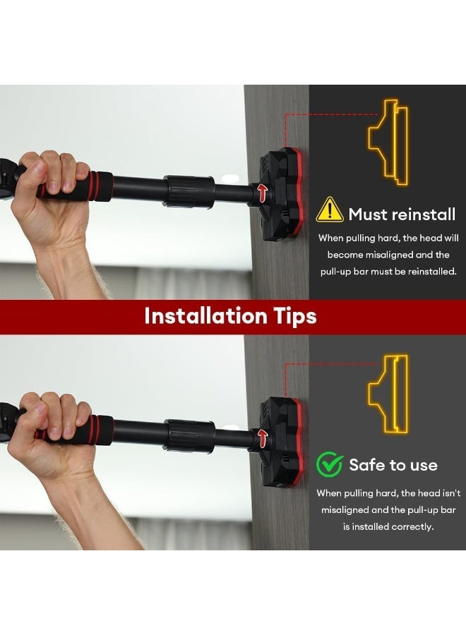 RUIYADA Pull Up Bar for Doorway – Adjustable Width Strength Training Chin Up Bar with Locking Mechanism, No Screws Needed, Non-Slip Grips for Home Gym, Upper Body Workout Equipment（65-100CM） - Image 2