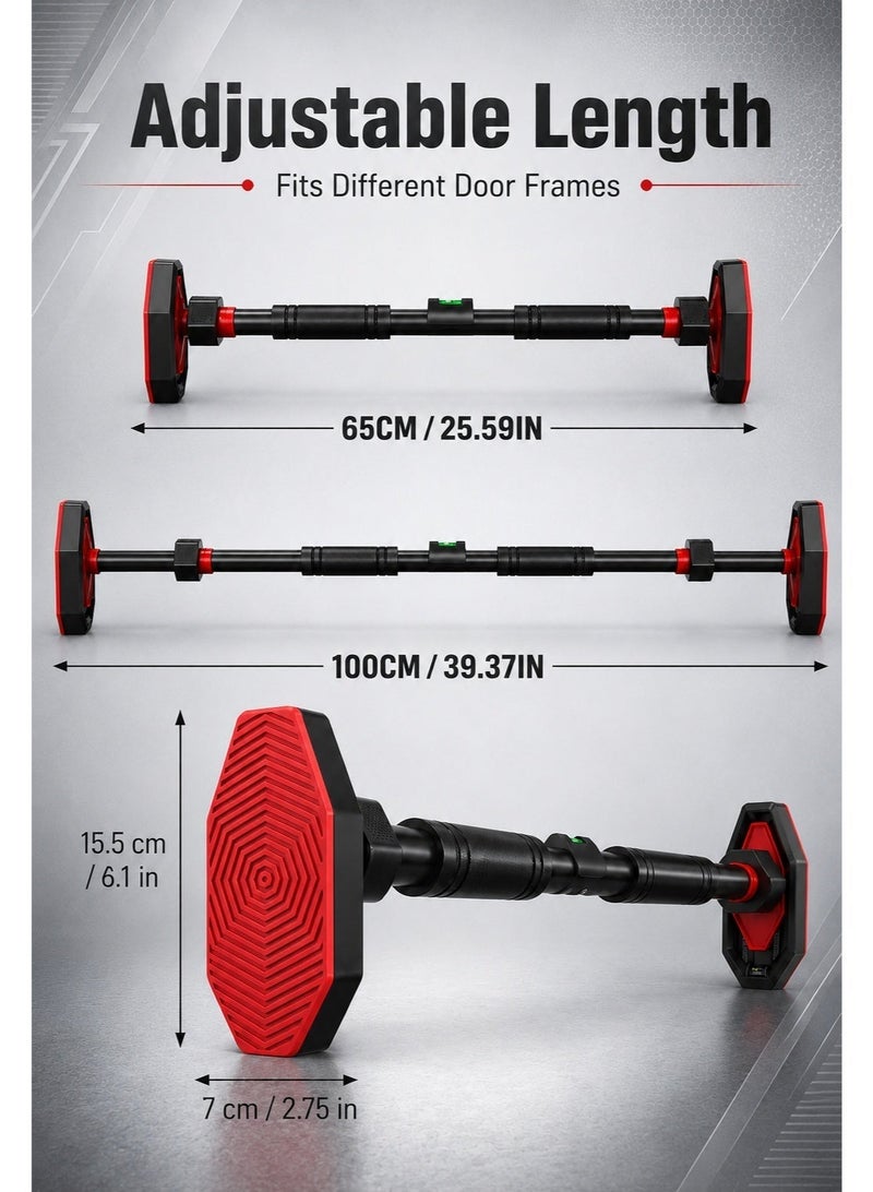 RUIYADA Pull Up Bar for Doorway – Adjustable Width Strength Training Chin Up Bar with Locking Mechanism, No Screws Needed, Non-Slip Grips for Home Gym, Upper Body Workout Equipment（65-100CM） - Image 3