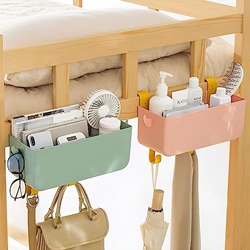 GWEOBZ Bunk Bed Shelf for Top Bunk Bedside Shelf Accessories for Kids Bunk Bed Caddy with Hooks for Bed Rail - Image 3