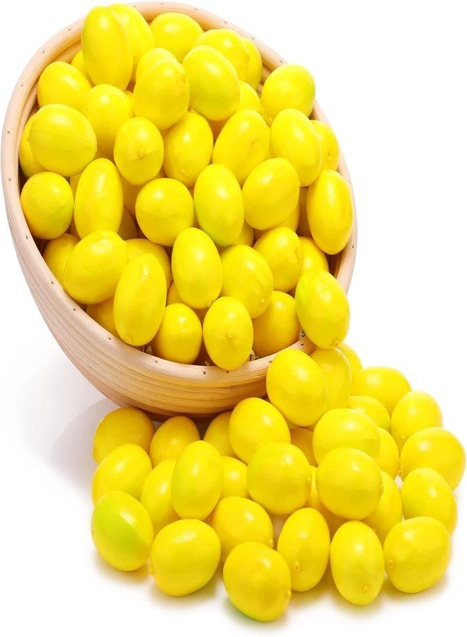 Pluzmecalm 20Pcs Yellow Mini Fake Lemon Fruit,Plastic Foam Vegetables Fruit as Home Party Ornament Craft Photography Props Gift 3-6CM Decoration,Artificial Fruit,Home Décor Products,Artificial Plants and Flowers - Image 1