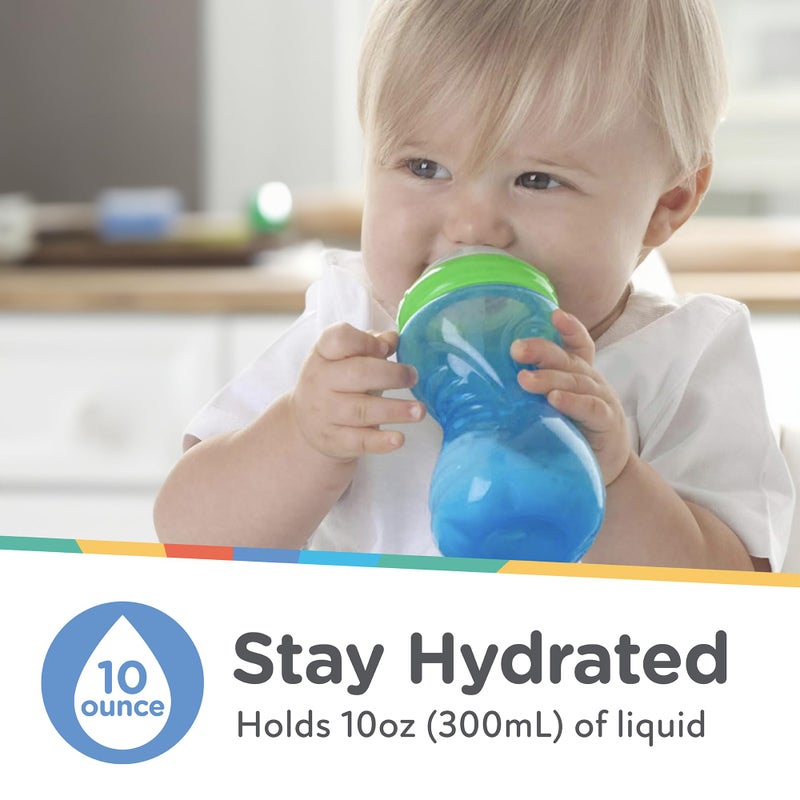 Nuby Clik-It Soft Spout No-Spill Easy Grip Sippy Cup for Girls - (3-Pack) 10 Oz - 6+ Months - Image 2