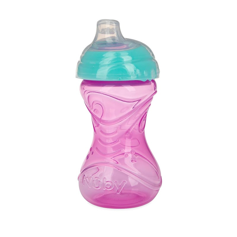 Nuby Clik-It Soft Spout No-Spill Easy Grip Sippy Cup for Girls - (3-Pack) 10 Oz - 6+ Months - Image 5