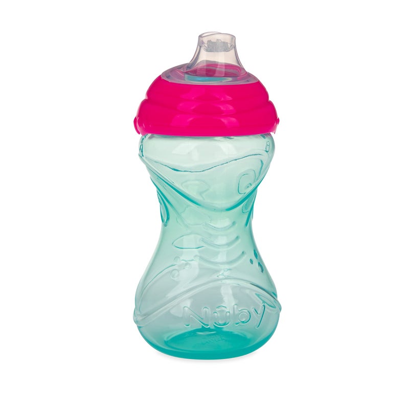 Nuby Clik-It Soft Spout No-Spill Easy Grip Sippy Cup for Girls - (3-Pack) 10 Oz - 6+ Months - Image 3