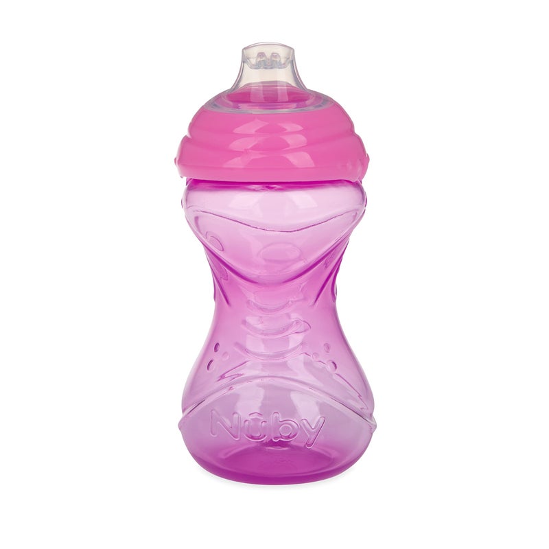 Nuby Clik-It Soft Spout No-Spill Easy Grip Sippy Cup for Girls - (3-Pack) 10 Oz - 6+ Months - Image 4