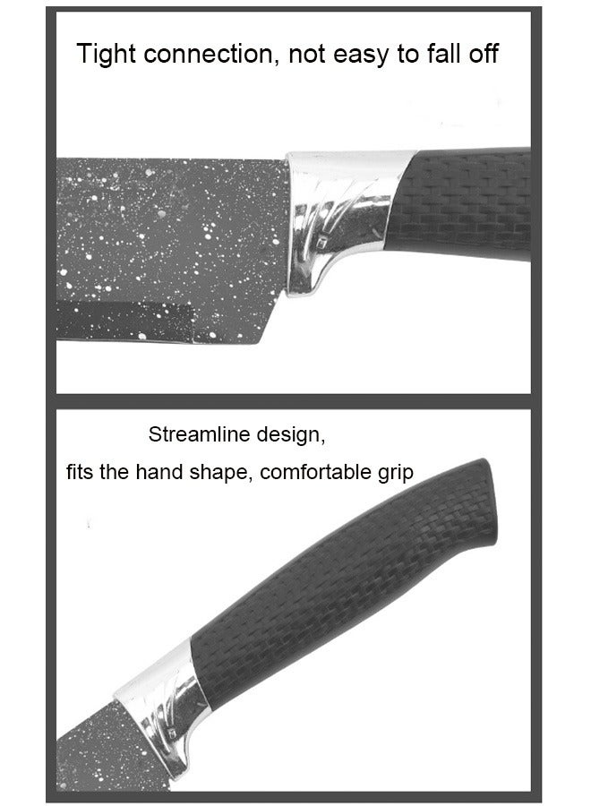 Bukela 6 Professional Kitchen Knife with Stainless Steel Blades and Marble Non-Stick Coating, Easy Grip Handle for Home and Restaurant Use  - Image 5