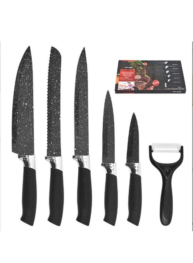 Bukela 6 Professional Kitchen Knife with Stainless Steel Blades and Marble Non-Stick Coating, Easy Grip Handle for Home and Restaurant Use  - Image 2