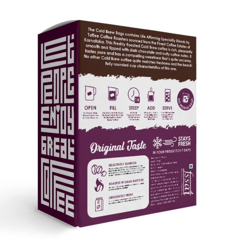 Toffee Coffee Roasters | Cold Brew Dark Chocolate and Nutty Roasted Coffee Bags| Free Mason Jar | Easy Brew Coffee | Pack of 8 Bags | 100% Arabica Grounded Coffee | Makes 32 Cups of Coffee | - Image 3
