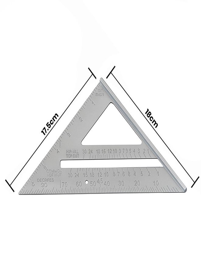 Oblivion Double Side Scale Aluminium Alloy Metric Inch Triangle Ruler Measurement Hand Tools, Speed Square, Square Layout Tool (7 inch speed square) - Image 5