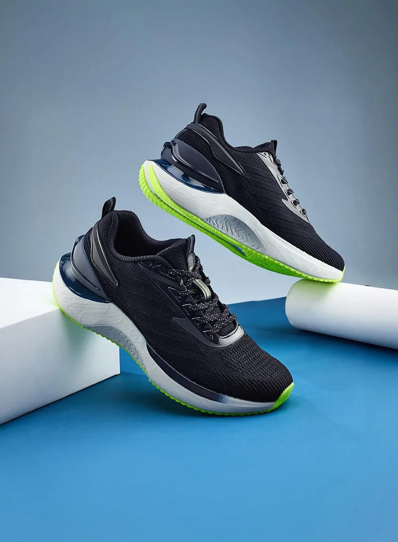 CAMPUS Men's Navy Low-Top Sneakers Shoes with Green Accent - Modern Design for All-Day Comfort