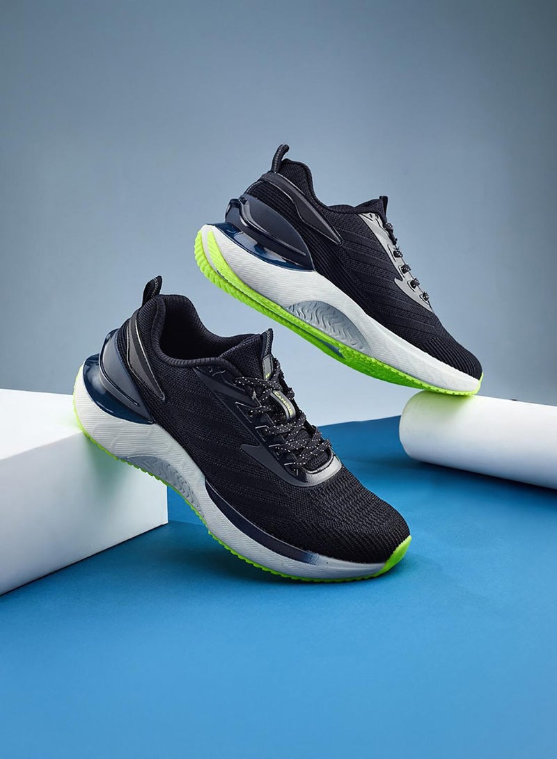 CAMPUS Men's Navy Low-Top Sneakers Shoes with Green Accent - Modern Design for All-Day Comfort - Image 1