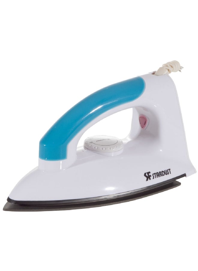 Stardust 1200W 220V Non-Stick Coated Slim Tip Dry Iron with Firm-Grip Handle White and Blue 11.7 x 10.9 x 10.9 cm SI-1200MKII 