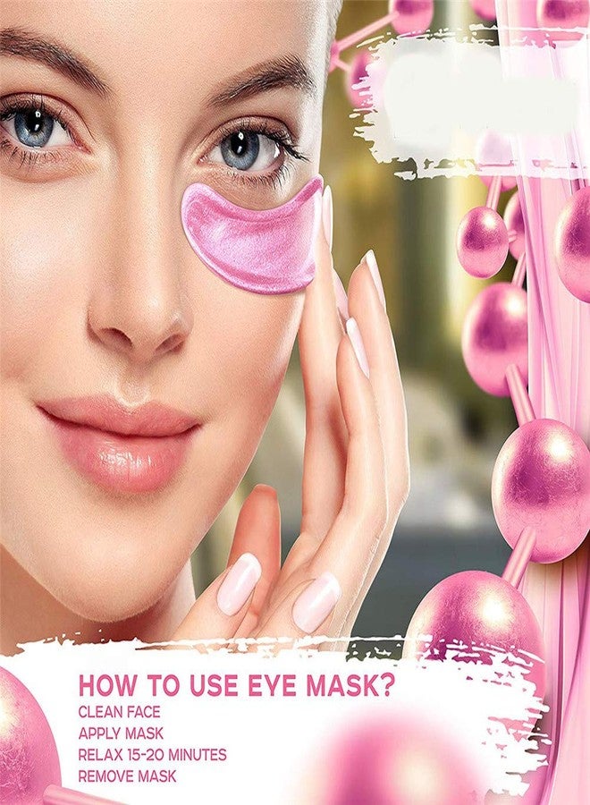 Adofect 30 Pairs Pink Collagen Under Eye Mask Anti-Aging Hyaluronic Acid Eye Patches for Moisturizing & Reducing Dark Circles, Luxury Gift for Women and Men, Pink - Image 3