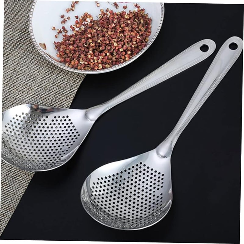 Unomor Stainless Steel Slotted Spoon Skimmer Long Handle Kitchen Strainer For Frying Cooking Hot Pot Oil Filtering Food Grade Utensil - Image 5