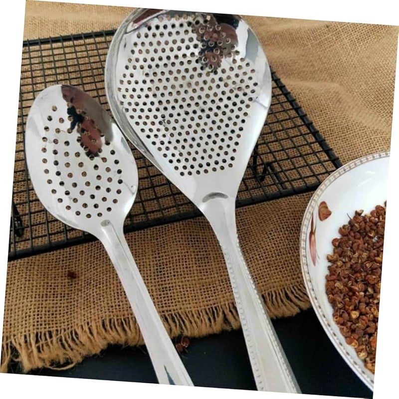 Unomor Stainless Steel Slotted Spoon Skimmer Long Handle Kitchen Strainer For Frying Cooking Hot Pot Oil Filtering Food Grade Utensil - Image 4