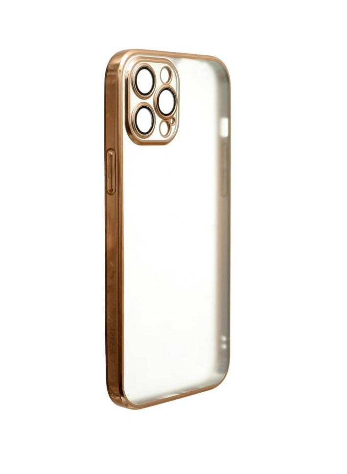 Plastic Back Cover For Apple iPhone 12 Pro Max, Clear Gold Cfs.h-10-305 - Image 2