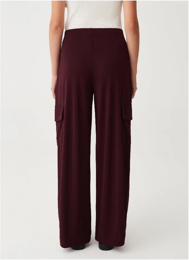 او في اس Wide-leg trousers with raised stitching