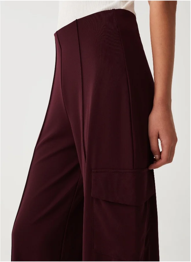 او في اس Wide-leg trousers with raised stitching