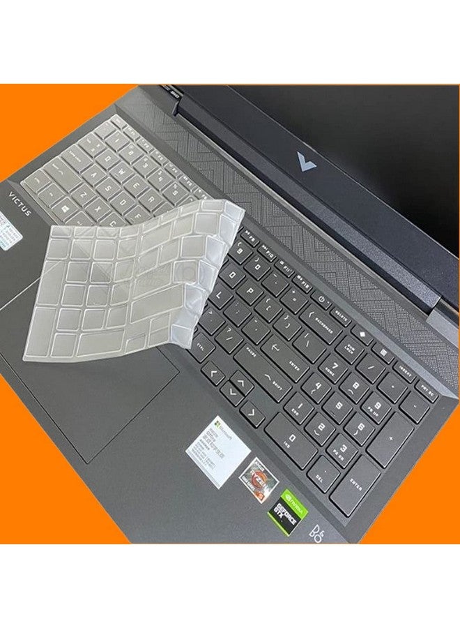 Raya غطاء حماية لوحة المفاتيح السيليكوني RAYA لجهاز HP Victus 15 [سلسلة 15-FA 15-FB] (15.6 بوصة) و HP Victus 16 (16.1 بوصة) لأجهزة الألعاب (سيليكون شفاف) - Image 3