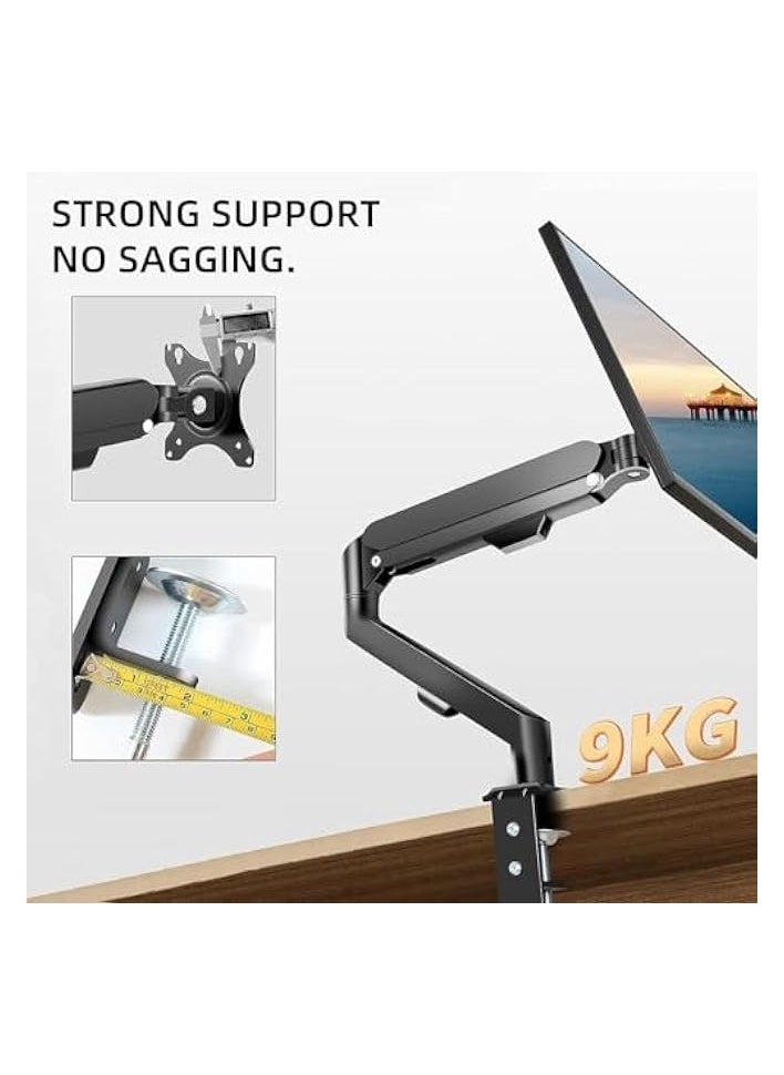 erorex Monitor Desk Mount Single Arm Stand, Full Motion Monitor Arm ستاند شاشه قيمنق with Gas Spring for 17 to 30 Inch LCD LED Computer Monitor(Holds up to 2-9kG)  - Image 2