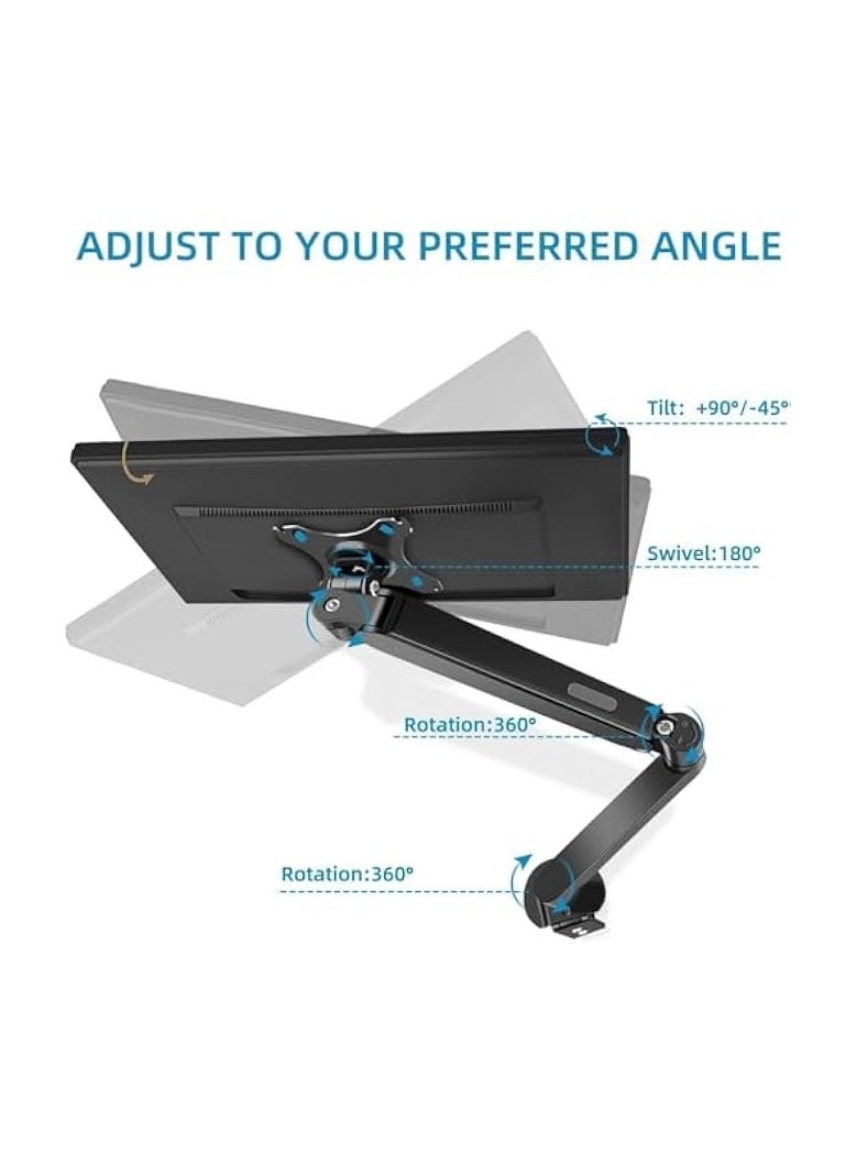 erorex Monitor Desk Mount Single Arm Stand, Full Motion Monitor Arm ستاند شاشه قيمنق with Gas Spring for 17 to 30 Inch LCD LED Computer Monitor(Holds up to 2-9kG)  - Image 5