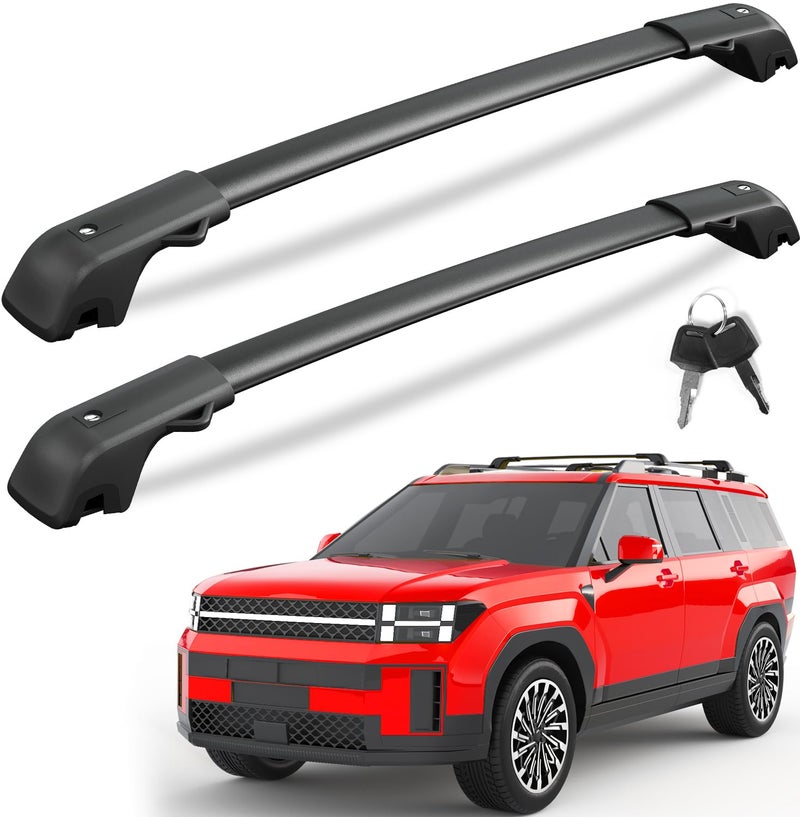 KINGGERI 300LBS Lockable Roof Rack Cross Bars Compatible with 2024 2025 2026 Hyundai Santa Fe Santa Fe Hybrid with Raised Side Rails Not for SE Aluminum Heavy Duty Crossbar Luggage Accessories - Image 3