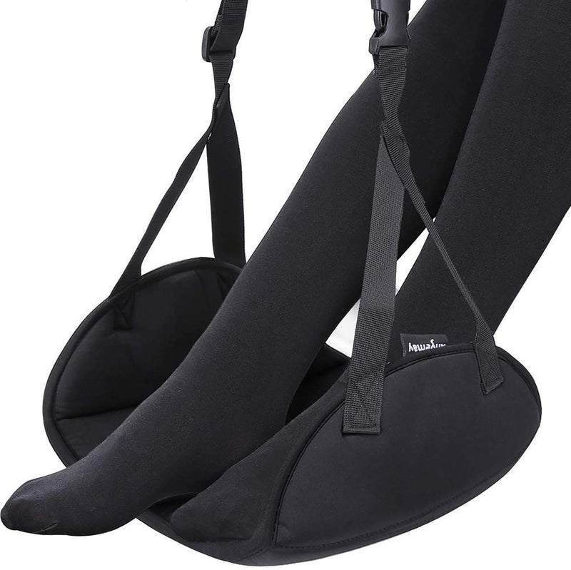 Angemay Upgraded Airplane Foot Rest (Premium Memory Foam) - Thickened Super-Size Airplane Foot Hammock to Relax Your Feet - Perfect Airplane Travel Essentials for Long Flight Plane Travel Foot Leg Rest - Image 1