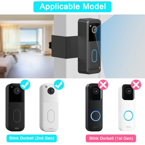 AISVAN Anti-Theft Blink Doorbell Door Mount,No-Drill Mounting Bracket for Blink Doorbell Camera 2nd Gen 2025 (Not for 1st Gen 2022) Easy to Install Blink Video Doorbell Accessories - Image 2