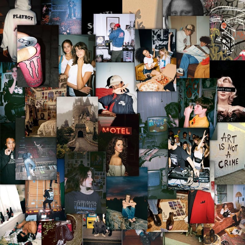 CodersParadise 54 PCS Grunge Vintage Wall Collage Kit â€“ Trendy Y2K Posters, Retro Music Art and 4x6 Aesthetic Prints for Teen Girls, College Dorms, and Downtown Girl Rooms - Image 1