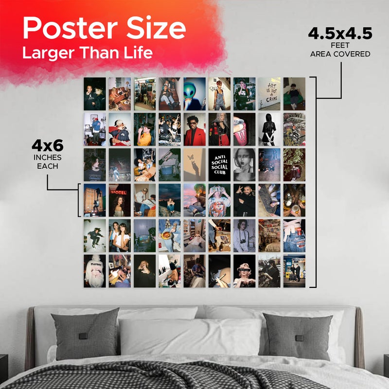 CodersParadise 54 PCS Grunge Vintage Wall Collage Kit â€“ Trendy Y2K Posters, Retro Music Art and 4x6 Aesthetic Prints for Teen Girls, College Dorms, and Downtown Girl Rooms - Image 4