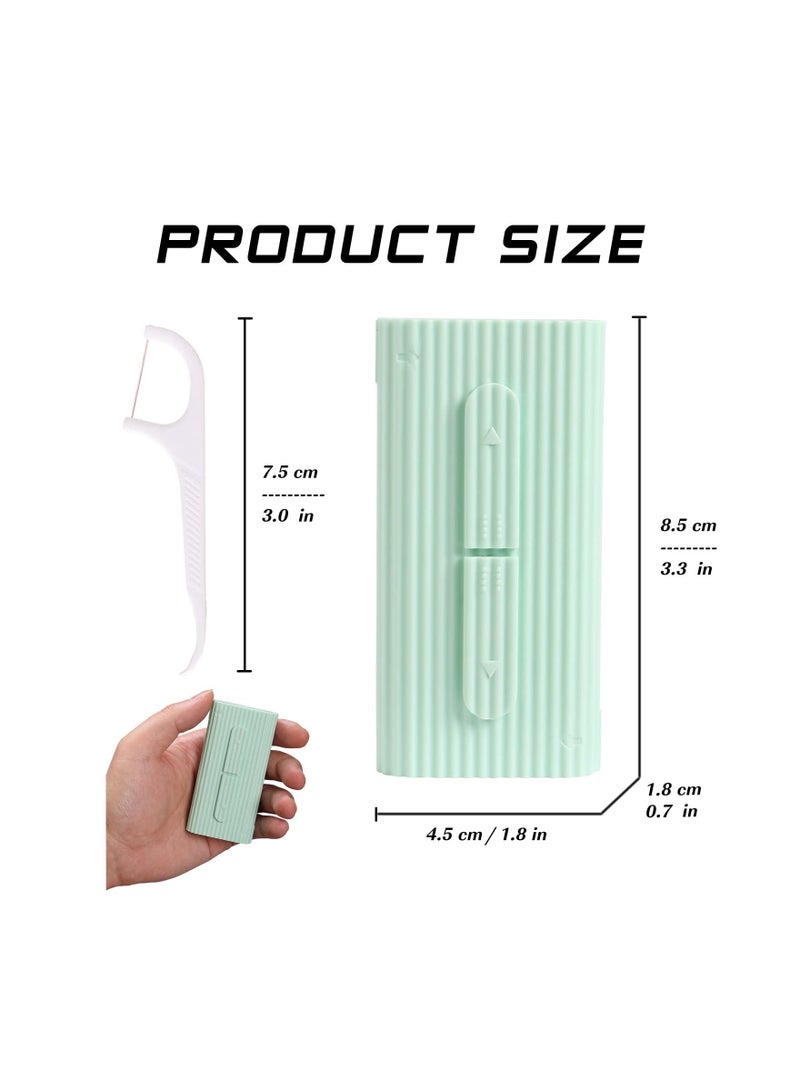KASTWAVE 5 Pcs Dental Floss Portable Case, Storage 10 Count Adults Floss in Box. The Best Tool for Cleaning Teeth and Oral Care. Portable Travel Floss is Perfect for Dinners, Dating, Travel (Green) - Image 5
