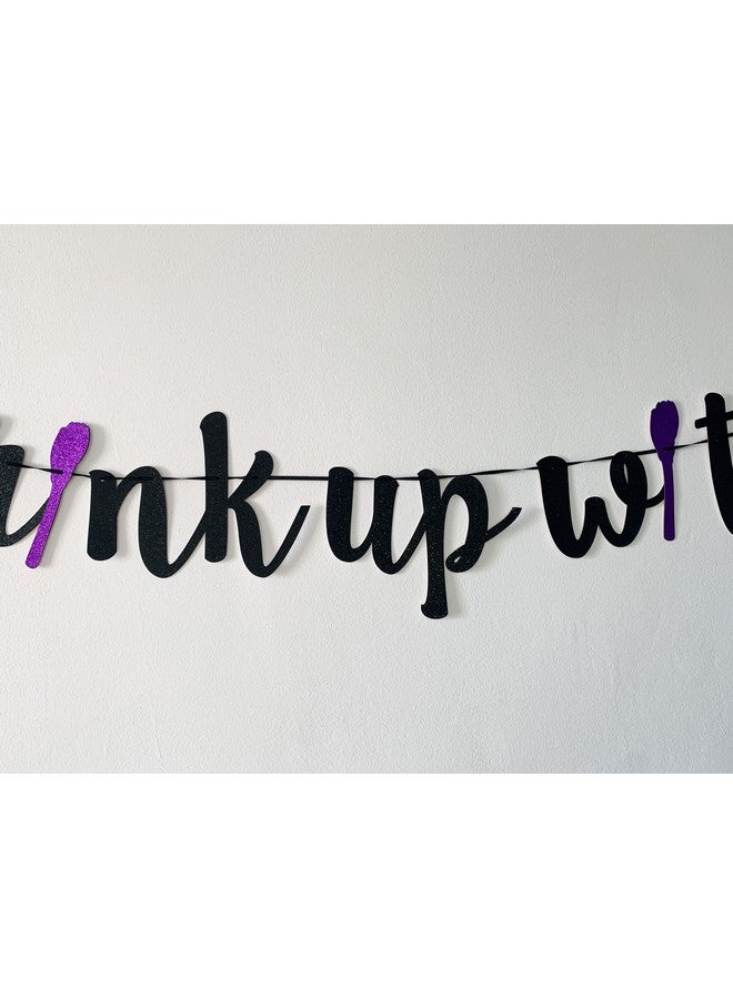 MAGQOO Drink Up Witches Banner Black Glittery Witches Mystery Party Decorations Bar Halloween Banner Decorations - Image 4