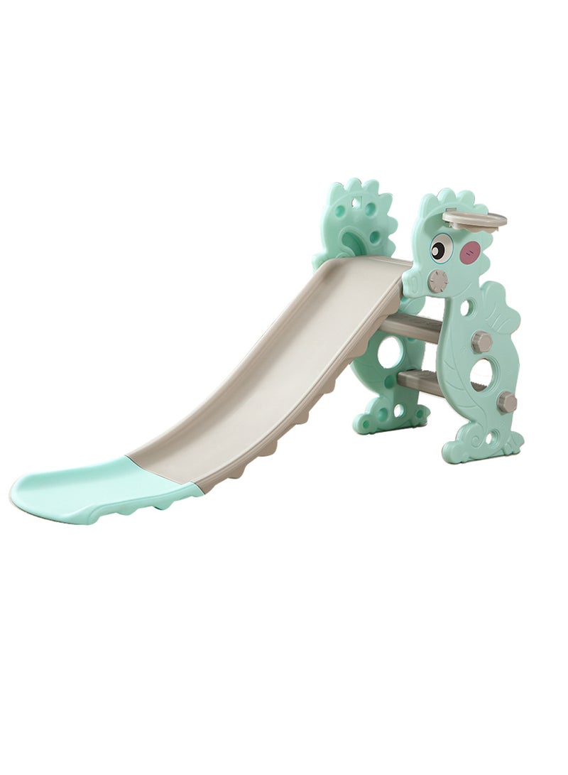 MaBaby شريحة أطفال منزلق للأطفال بعمر 1-3-5 سنوات، منزلق فردي داخلي وخارجي، ألعاب ملعب صغيرة للمنزل مع إطار كروي لكرة السلة - Image 1