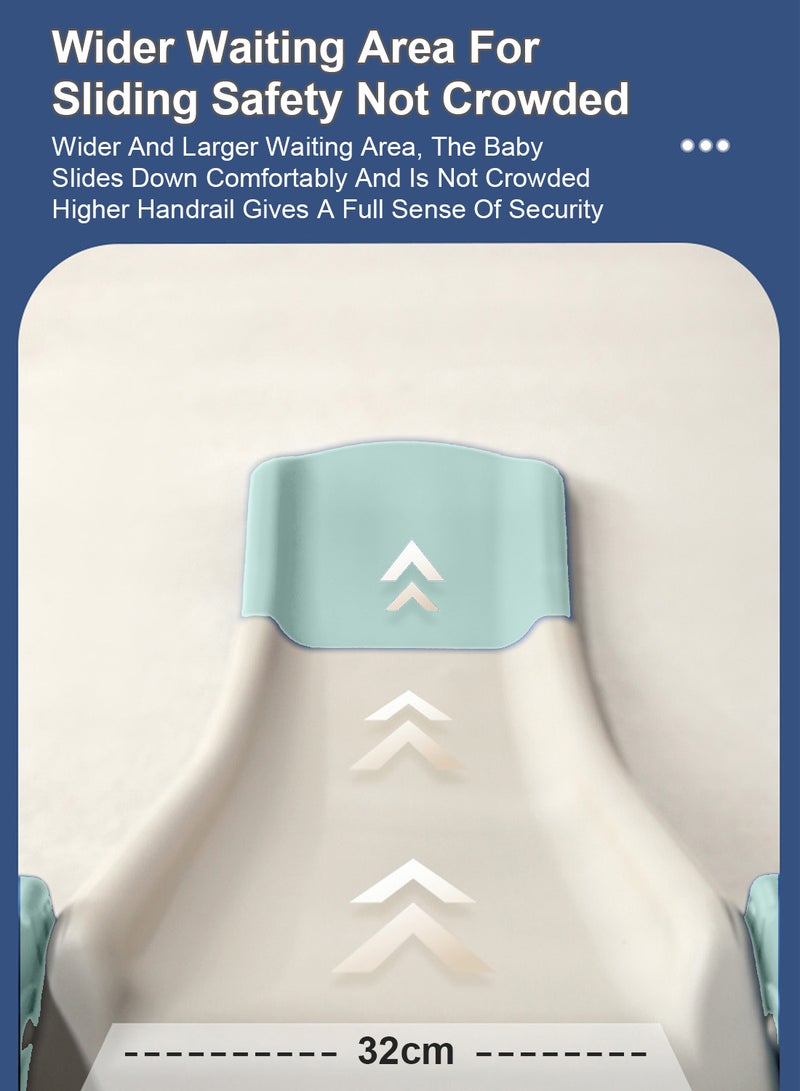 MaBaby شريحة أطفال منزلق للأطفال بعمر 1-3-5 سنوات، منزلق فردي داخلي وخارجي، ألعاب ملعب صغيرة للمنزل مع إطار كروي لكرة السلة - Image 5