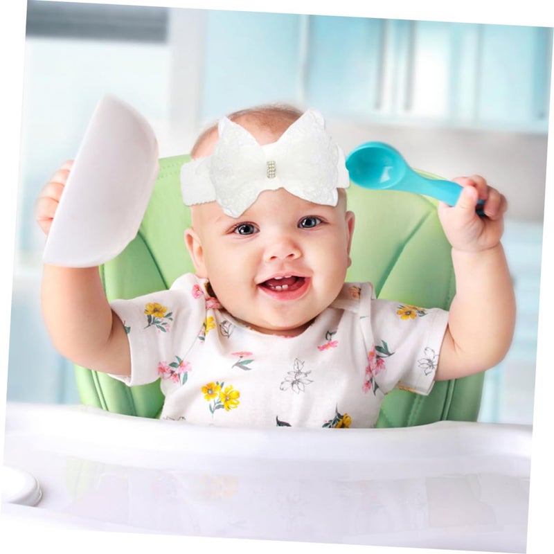 2Pcs Lace Bow Headbands For Newborns Soft Comfortable Baby Shower Birthday Accessories - Image 5
