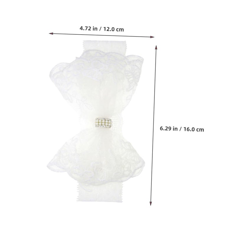 2Pcs Lace Bow Headbands For Newborns Soft Comfortable Baby Shower Birthday Accessories - Image 3