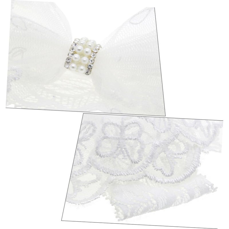 2Pcs Lace Bow Headbands For Newborns Soft Comfortable Baby Shower Birthday Accessories - Image 4