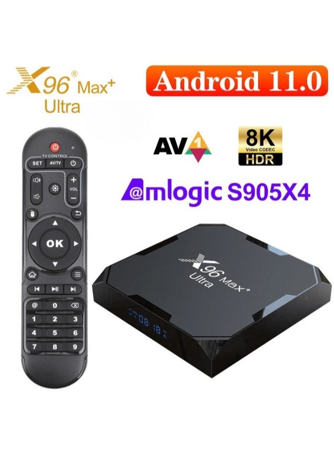 8K HDR Media Player TV Box, Android 11 X96 Max Plus Ultra, Amlogic S905X4 4GB 64GB 2.4G 5G Dual WiFi BT4.0 Support AV1 H.265 - Image 1
