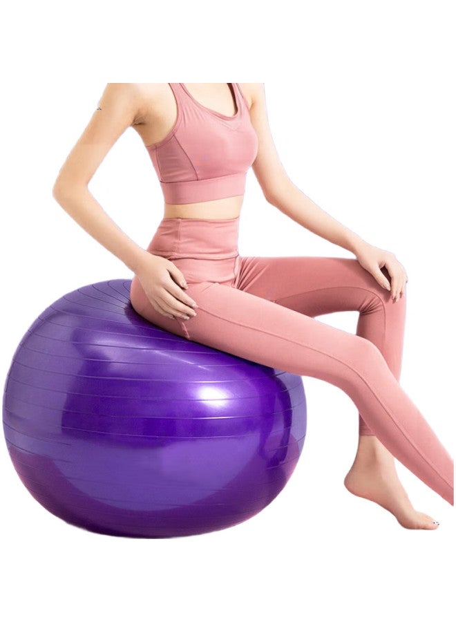 Dweck Yoga Ball, Thickened Non-Slip Elastic Adult Fitness Ball, Professional Balance Core Training, Purple, 55Cm - Image 1