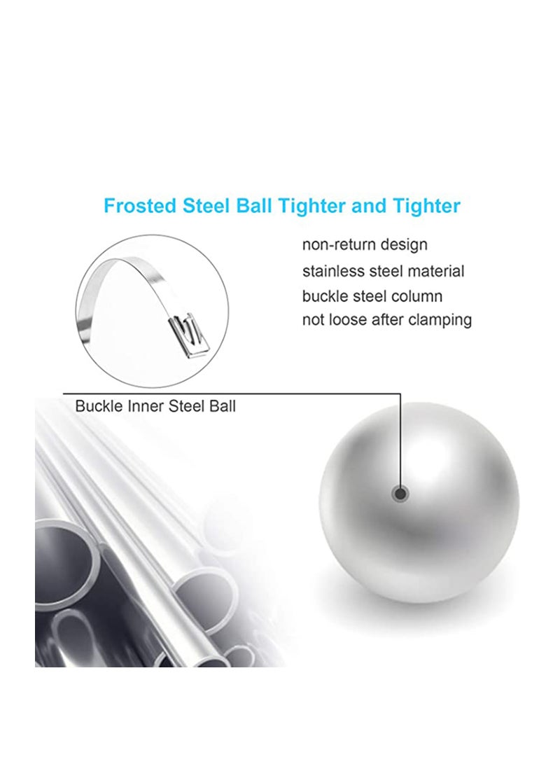 Loquat 304 Stainless Steel, Strong and Durable Metal Cable Zip Ties, Multi-purpose Heavy Duty Self-locking Cable Tie - Image 5